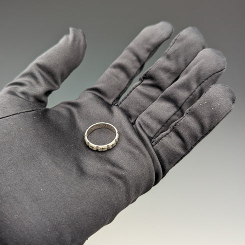 British vintage jewelry, sterling silver bright cut ring